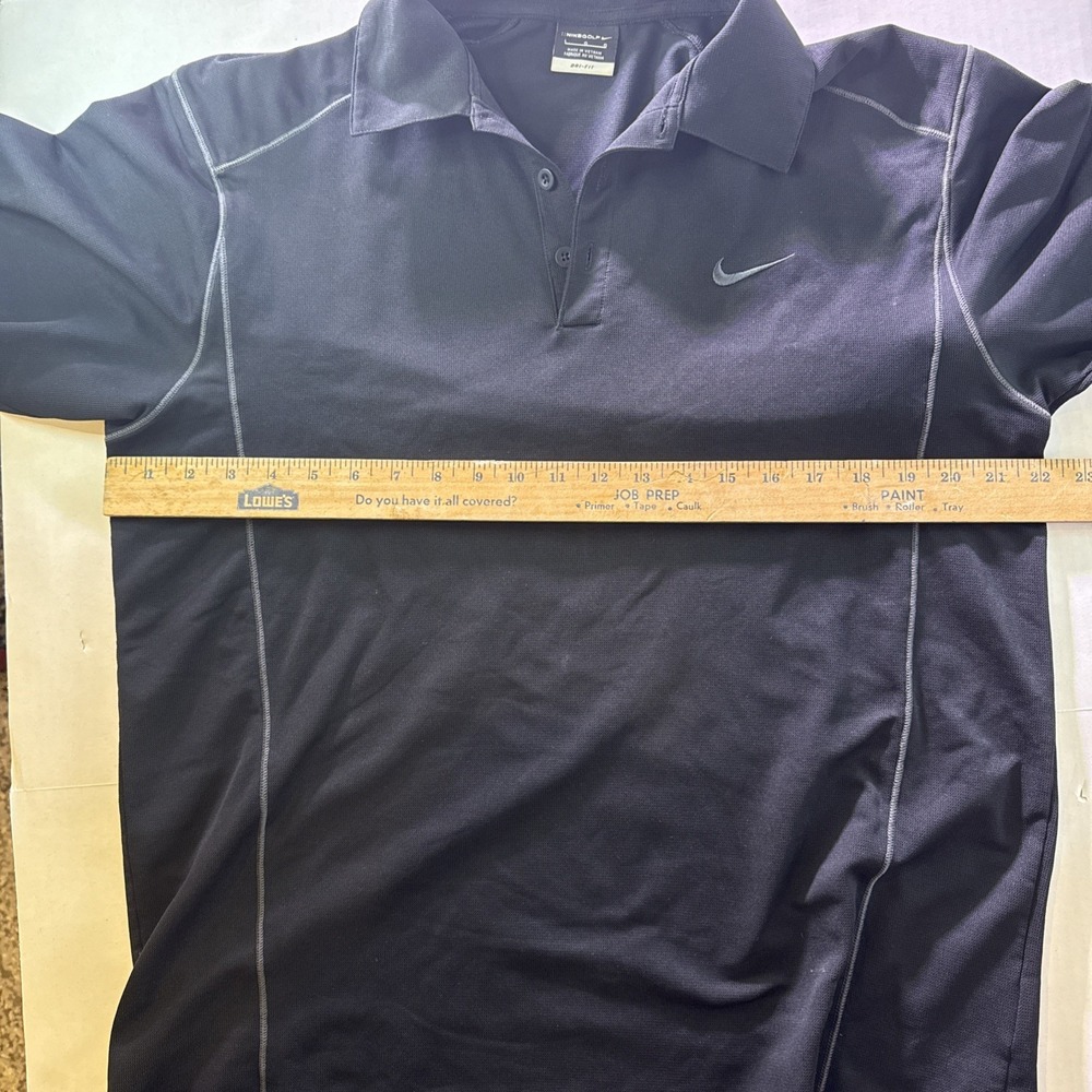Nike Golf Polo Shirt Mens Large Black Dri-FIT Performance Athletic Casual Logo - Picture 3 of 7